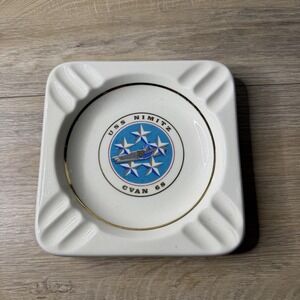 USS Nimitz CVAN 68 Balfour Ashtray Vintage Navy Military Ship Trinket Dish